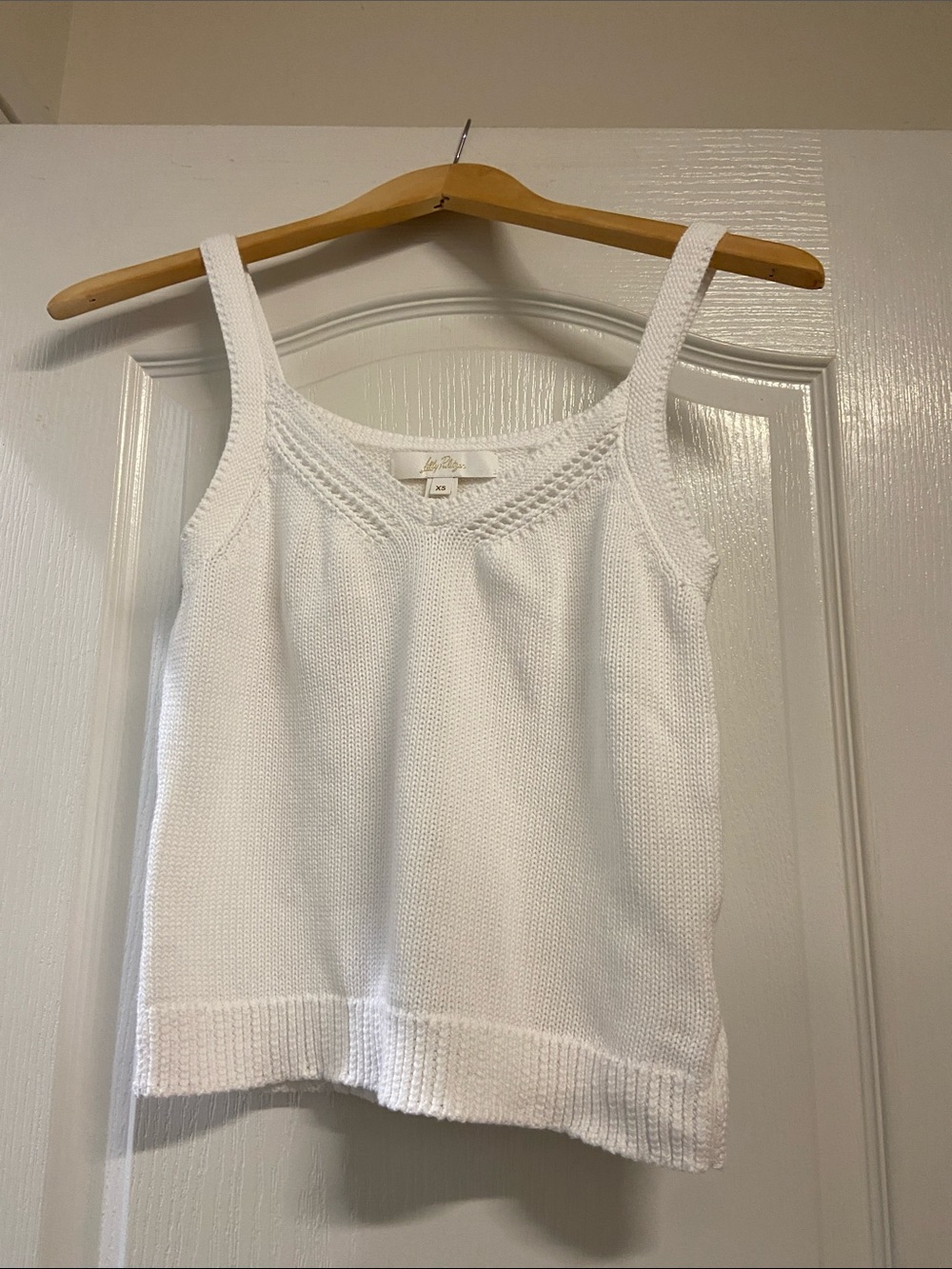 Lilly Pulitzer White Knit Scoop Neck Tank